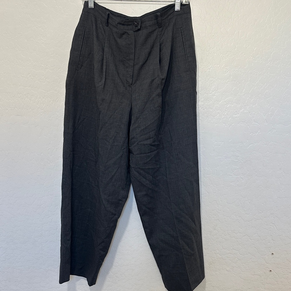 Preston & York petites women’s 14P wool blend pants vintage‎ gray wide leg